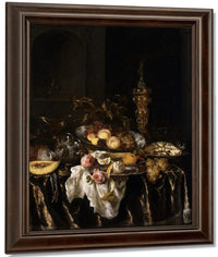 A Banquet Still Life With Roses By Abraham Van Beyeren Fine Art Print