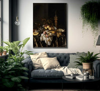 A Banquet Still Life With Roses By Abraham Van Beyeren Fine Art Print