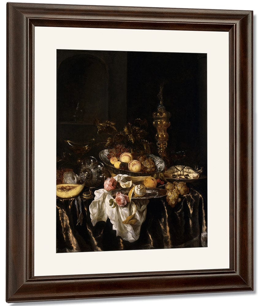 A Banquet Still Life With Roses By Abraham Van Beyeren Fine Art Print