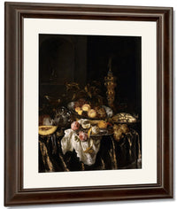 A Banquet Still Life With Roses By Abraham Van Beyeren Fine Art Print
