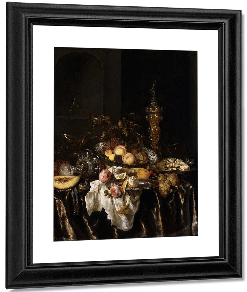 A Banquet Still Life With Roses By Abraham Van Beyeren Fine Art Print