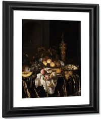 A Banquet Still Life With Roses By Abraham Van Beyeren Fine Art Print