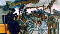 A Battery Shelled Painting Percy Wyndham Lewis Canvas Art Fine Art Print