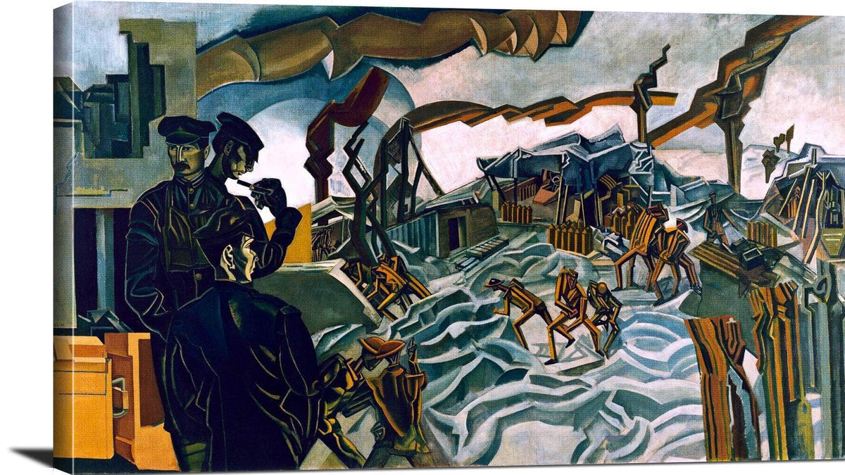 A Battery Shelled Painting Percy Wyndham Lewis Canvas Art Fine Art Print