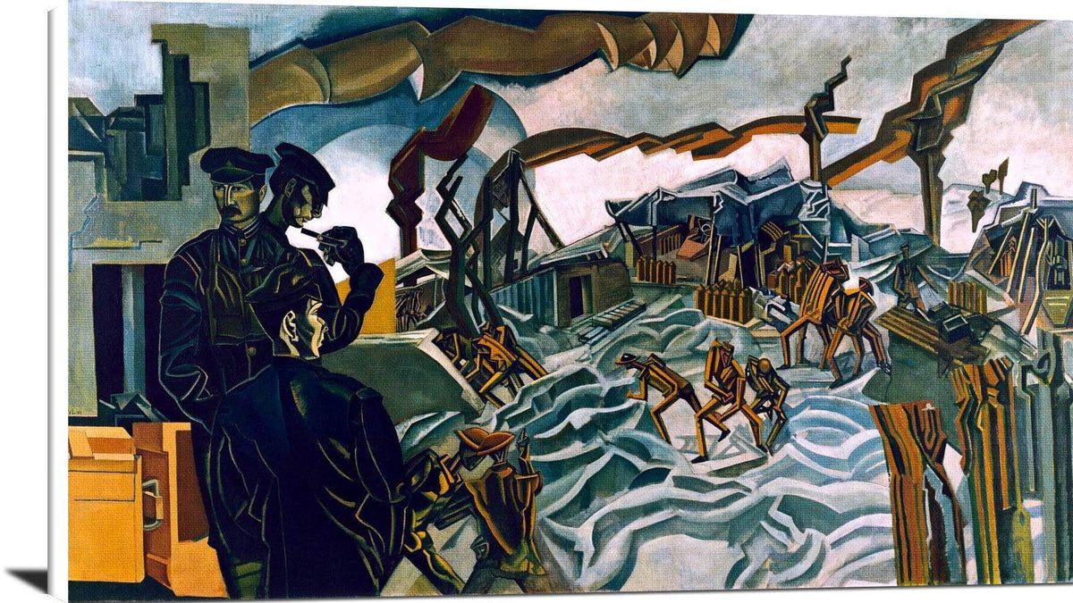 A Battery Shelled Painting Percy Wyndham Lewis Canvas Art Fine Art Print
