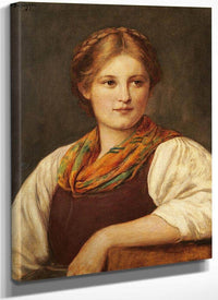 A Bavarian Peasant Girl By Franz Von Defregger Fine Art Print