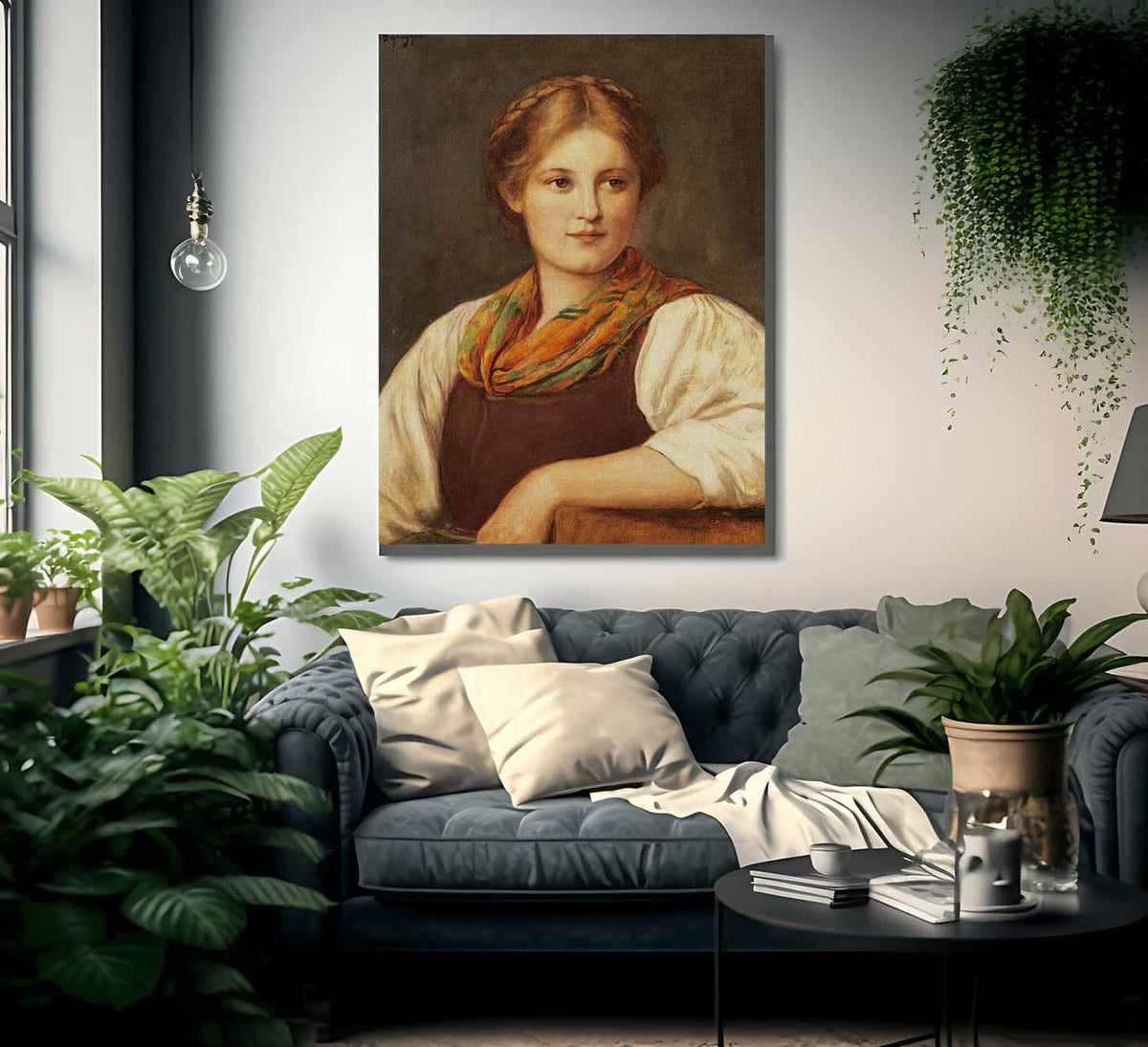 A Bavarian Peasant Girl By Franz Von Defregger Fine Art Print