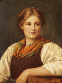 A Bavarian Peasant Girl By Franz Von Defregger Fine Art Print
