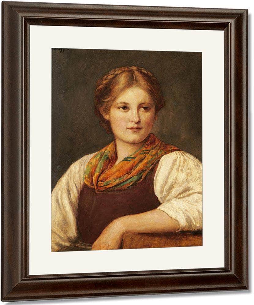A Bavarian Peasant Girl By Franz Von Defregger Fine Art Print