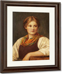 A Bavarian Peasant Girl By Franz Von Defregger Fine Art Print