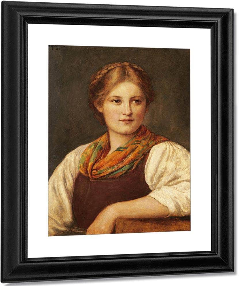 A Bavarian Peasant Girl By Franz Von Defregger Fine Art Print