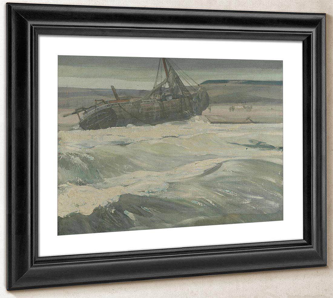 A Beached Fishing Boat By Richard Edward Miller Fine Art Print
