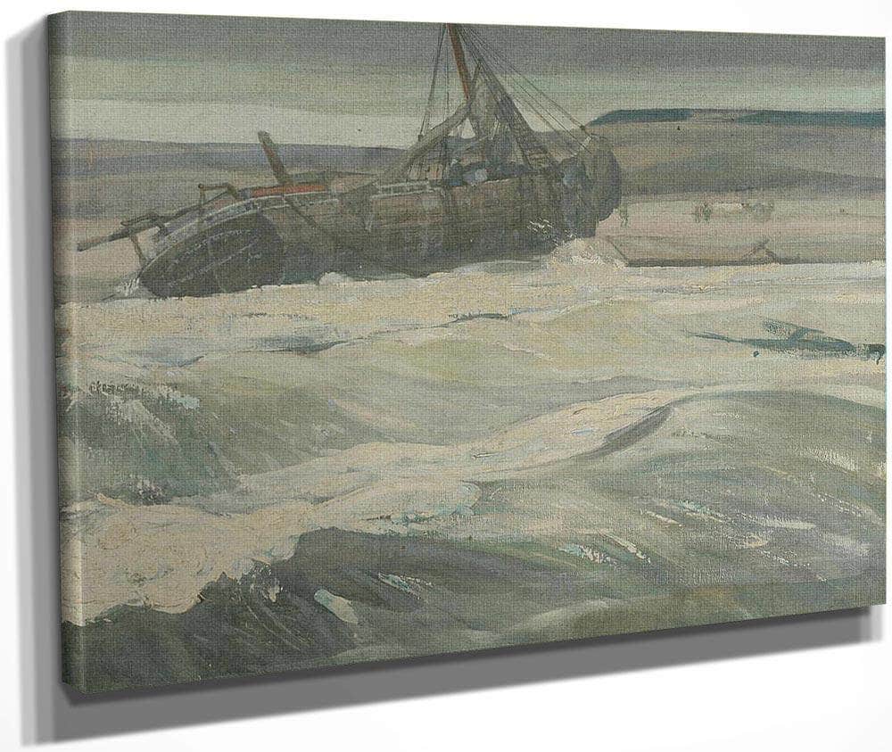 A Beached Fishing Boat By Richard Edward Miller Fine Art Print