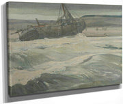 A Beached Fishing Boat By Richard Edward Miller Fine Art Print