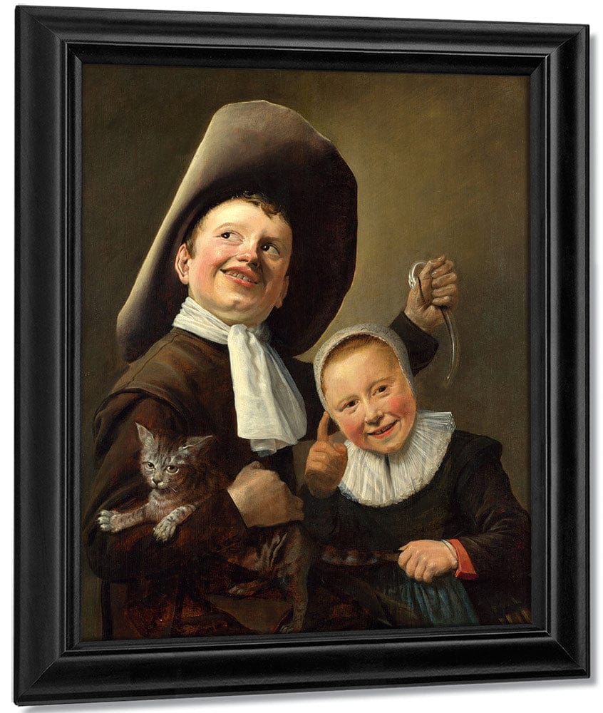 A Boy And A Girl With A Cat And An Eel 1635 By Judith Leyster Fine Art Print
