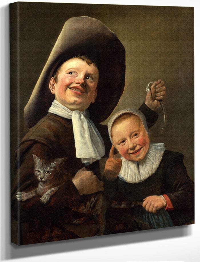 A Boy And A Girl With A Cat And An Eel 1635 By Judith Leyster Fine Art Print
