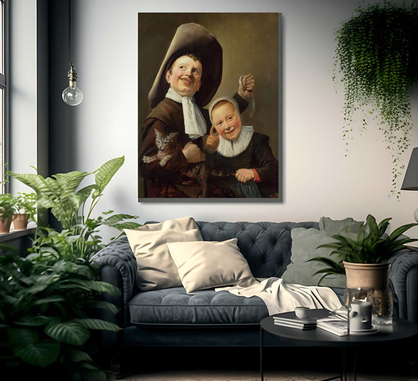 A Boy And A Girl With A Cat And An Eel 1635 By Judith Leyster Fine Art Print