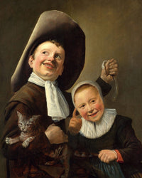 A Boy And A Girl With A Cat And An Eel 1635 By Judith Leyster Fine Art Print