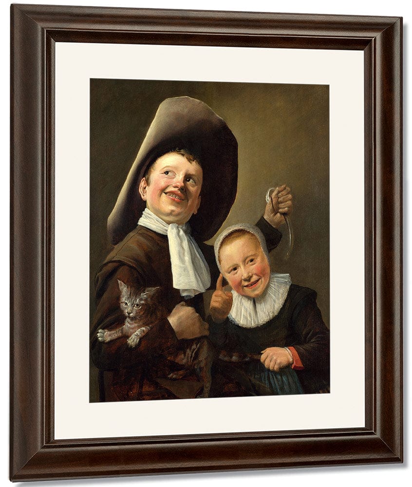 A Boy And A Girl With A Cat And An Eel 1635 By Judith Leyster Fine Art Print