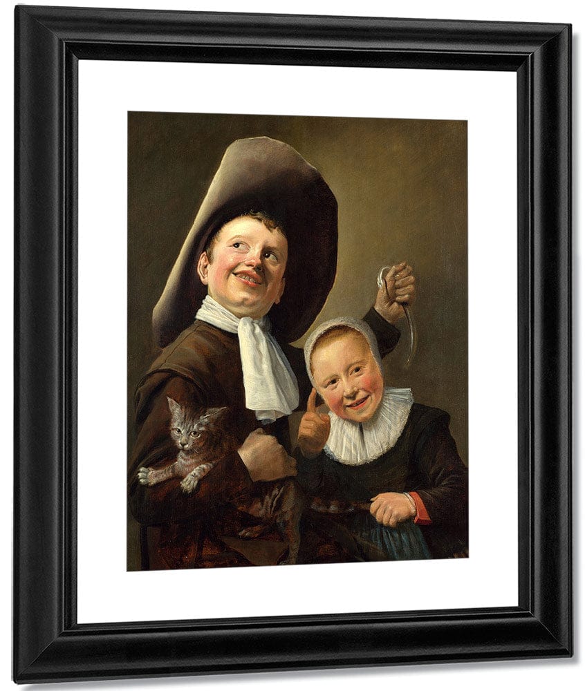 A Boy And A Girl With A Cat And An Eel 1635 By Judith Leyster Fine Art Print