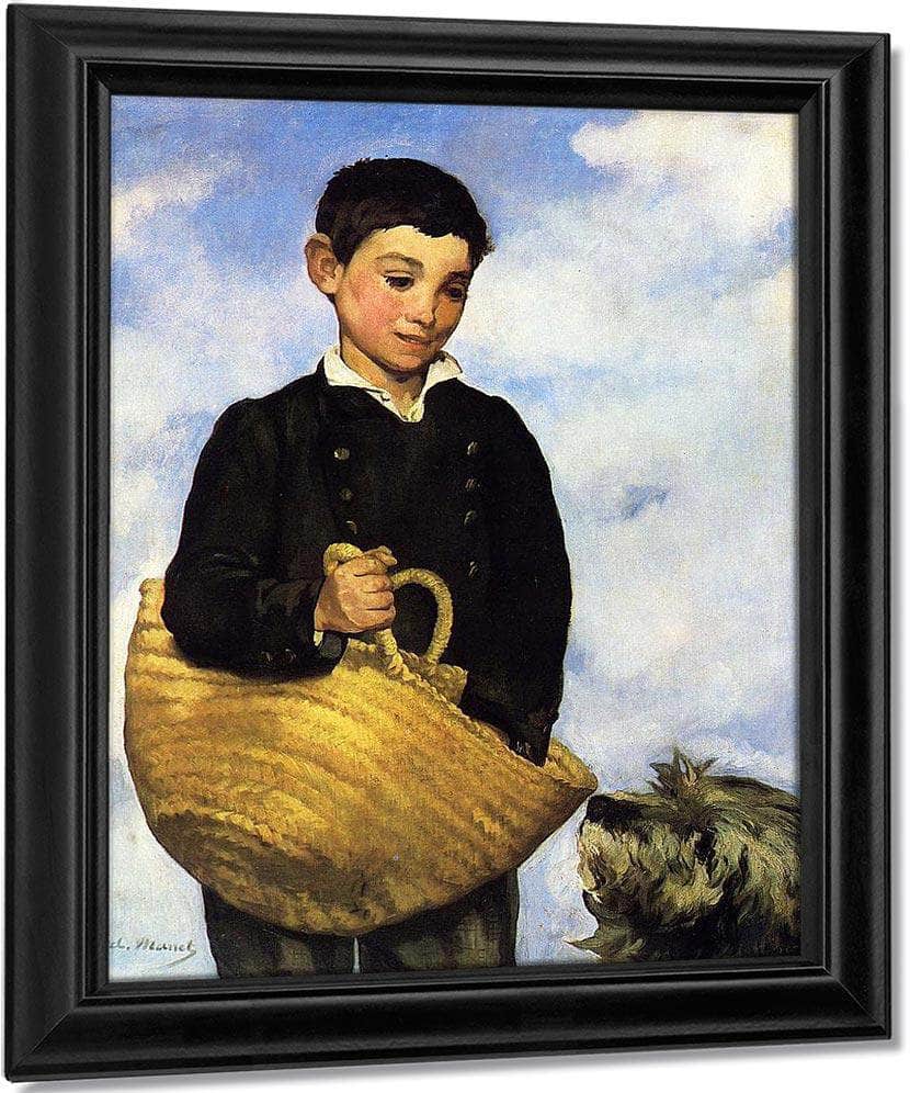 A Boy With A Dog 1861 Oil On Canvas 92X72Cm By Edouard Manet Fine Art Print