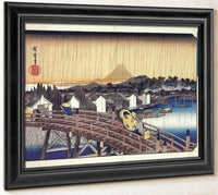 A Bridge In The Rain By Hiroshige Fine Art Print