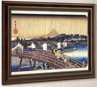 A Bridge In The Rain By Hiroshige Fine Art Print