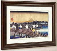 A Bridge In The Rain By Hiroshige Fine Art Print