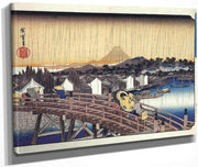 A Bridge In The Rain By Hiroshige Fine Art Print