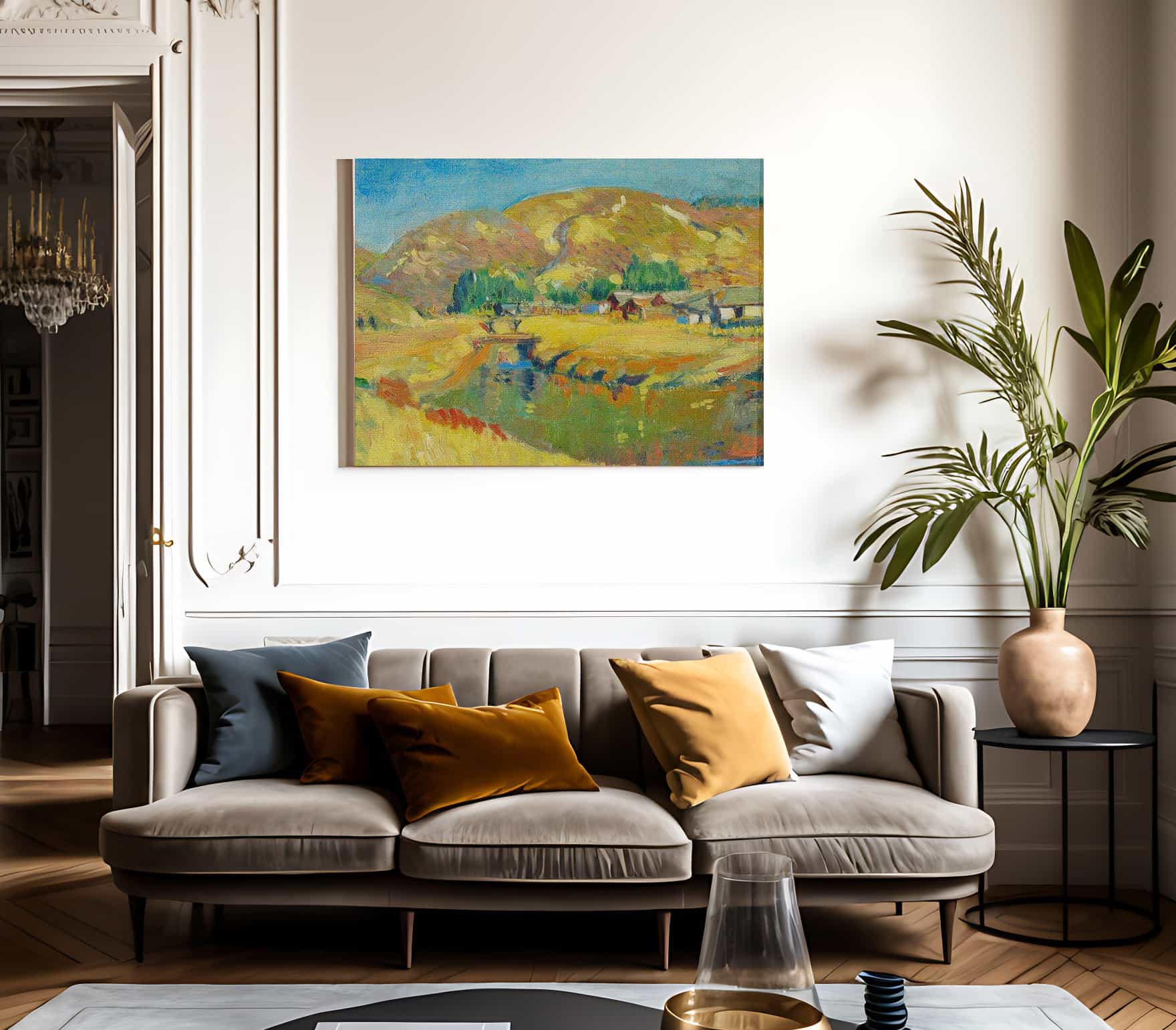 A California River Landscape By Manner Of Joseph Kleitsch Fine Art Print