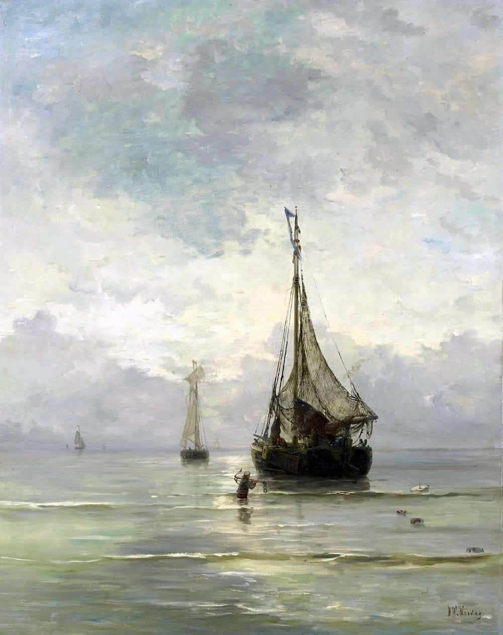 A Calm Sea Painting Hendrik Willem Mesdag Canvas Art Fine Art Print