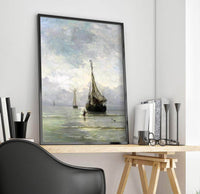 A Calm Sea Painting Hendrik Willem Mesdag Canvas Art Fine Art Print