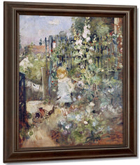 A Child In The Rosebeds By Berthe Morisot Fine Art Print