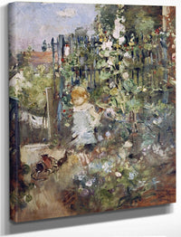 A Child In The Rosebeds By Berthe Morisot Fine Art Print