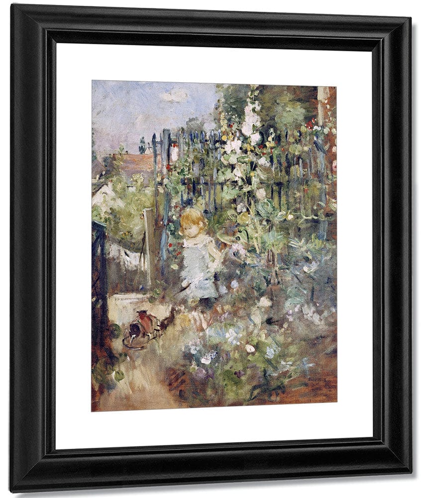 A Child In The Rosebeds By Berthe Morisot Fine Art Print