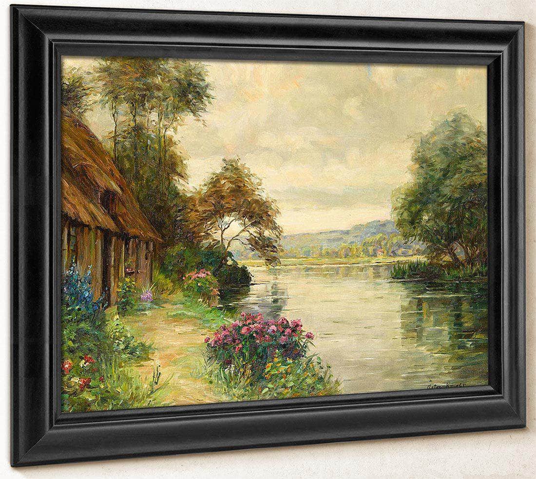 A Cottage By A River By Louis Aston Knight Fine Art Print