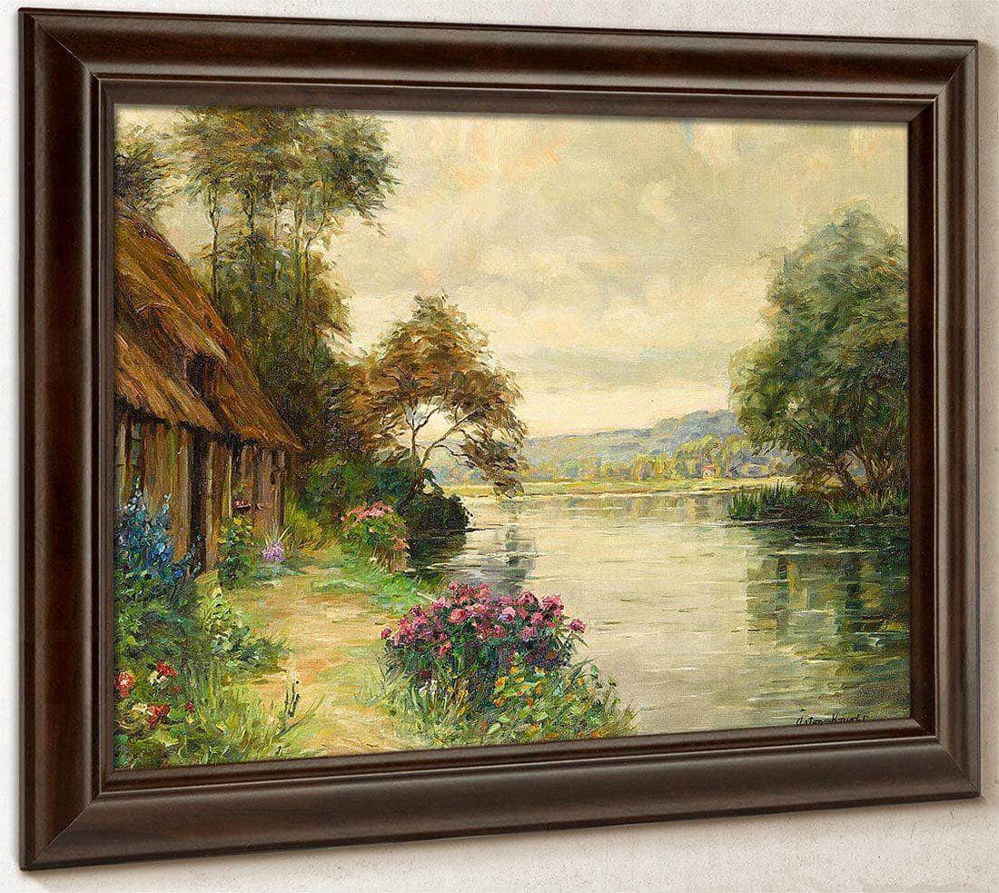 A Cottage By A River By Louis Aston Knight Fine Art Print