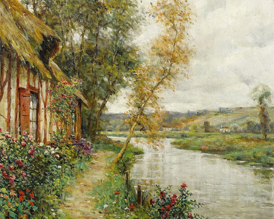 A Cottage By A River, Normandy By Louis Aston Knight Fine Art Print