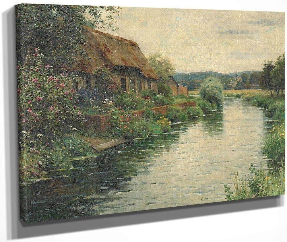 A Cottage By The River By Louis Aston Knight Fine Art Print