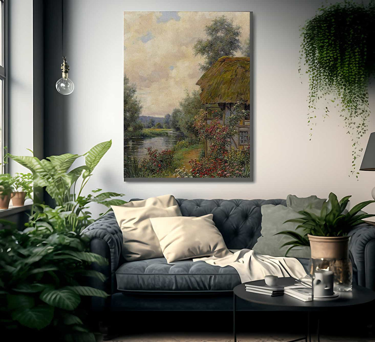 A Cottage Garden In Bloom By Louis Aston Knight Fine Art Print