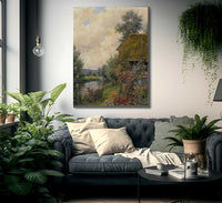 A Cottage Garden In Bloom By Louis Aston Knight Fine Art Print