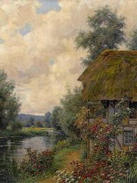 A Cottage Garden In Bloom By Louis Aston Knight Fine Art Print
