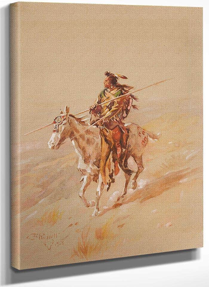 A Crow Chief On Horseback By Charles Marion Russell Fine Art Print