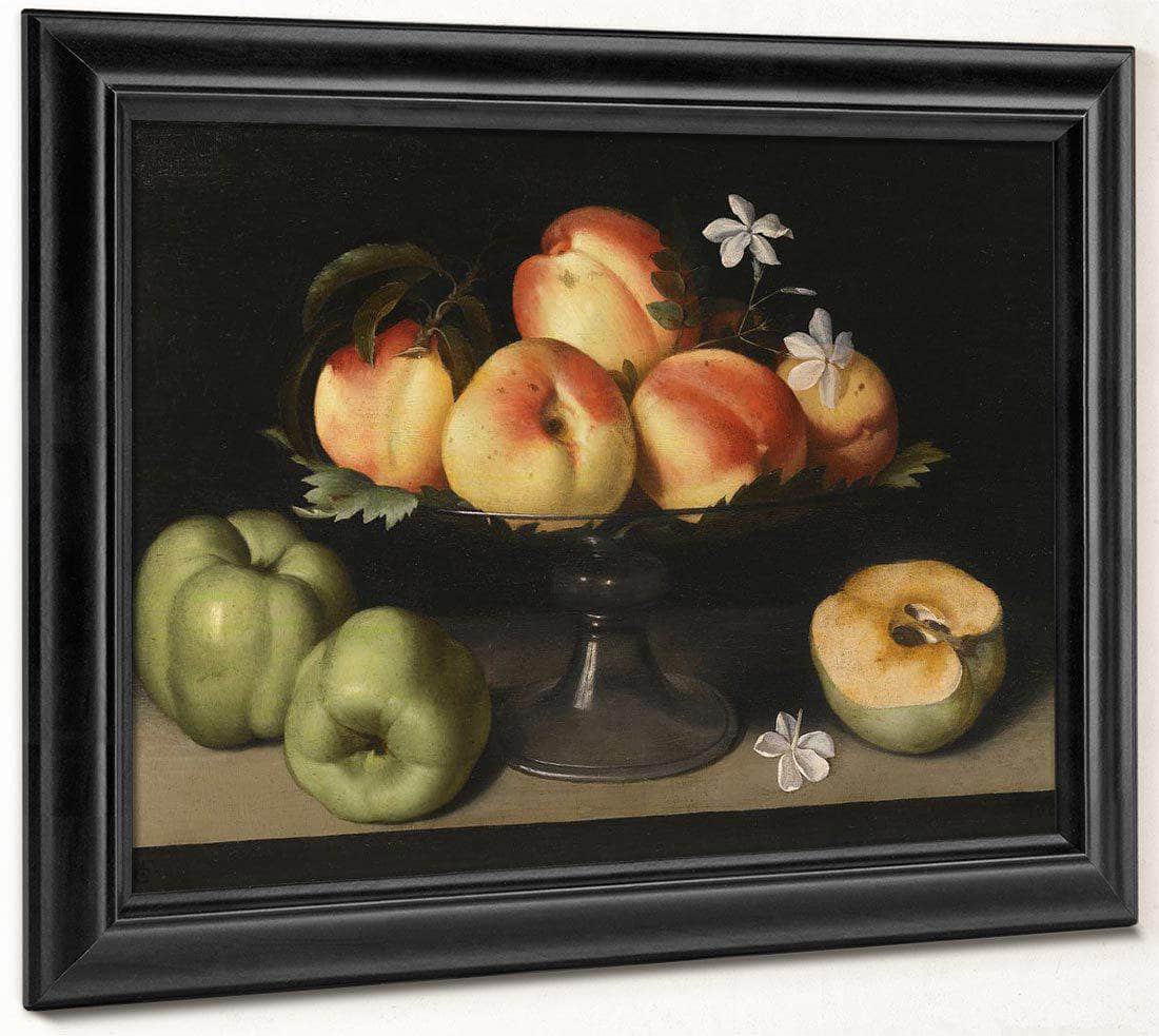 A Crystal Fruit Stand With Peaches Quinces And Jasmine 1607 By Fede Galizia Fine Art Print
