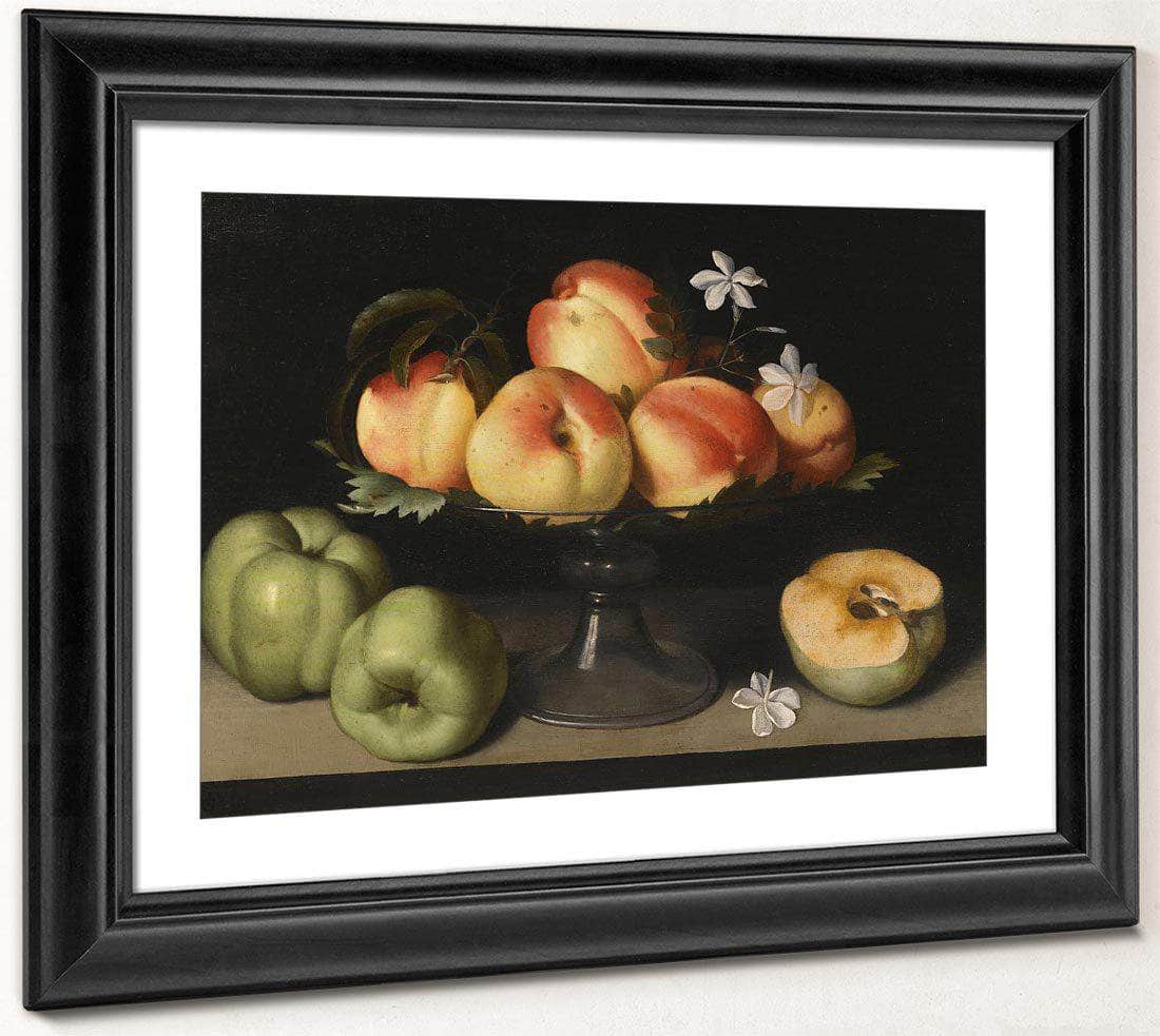 A Crystal Fruit Stand With Peaches Quinces And Jasmine 1607 By Fede Galizia Fine Art Print