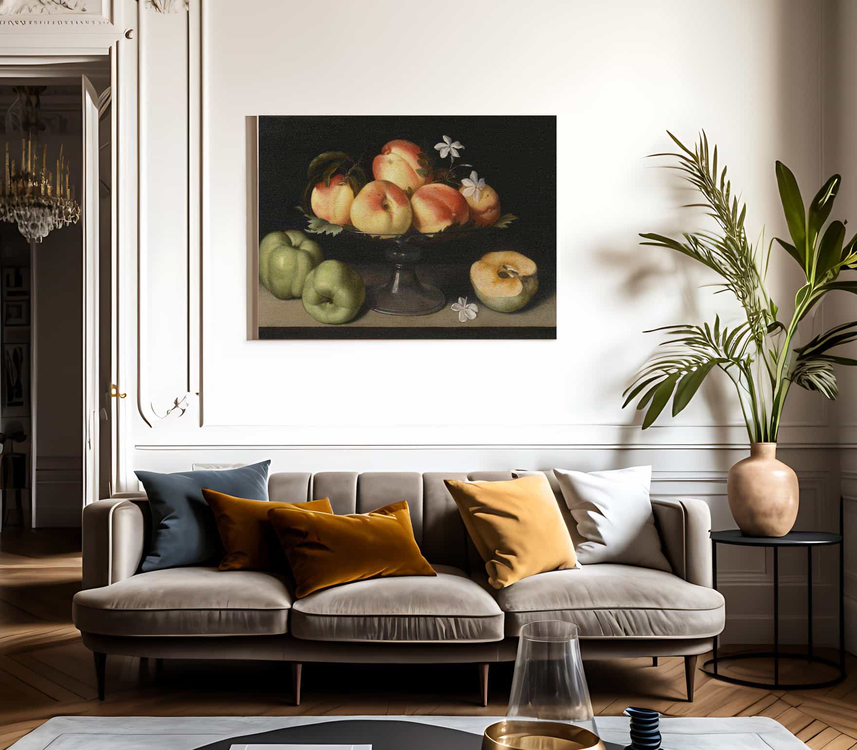 A Crystal Fruit Stand With Peaches Quinces And Jasmine 1607 By Fede Galizia Fine Art Print