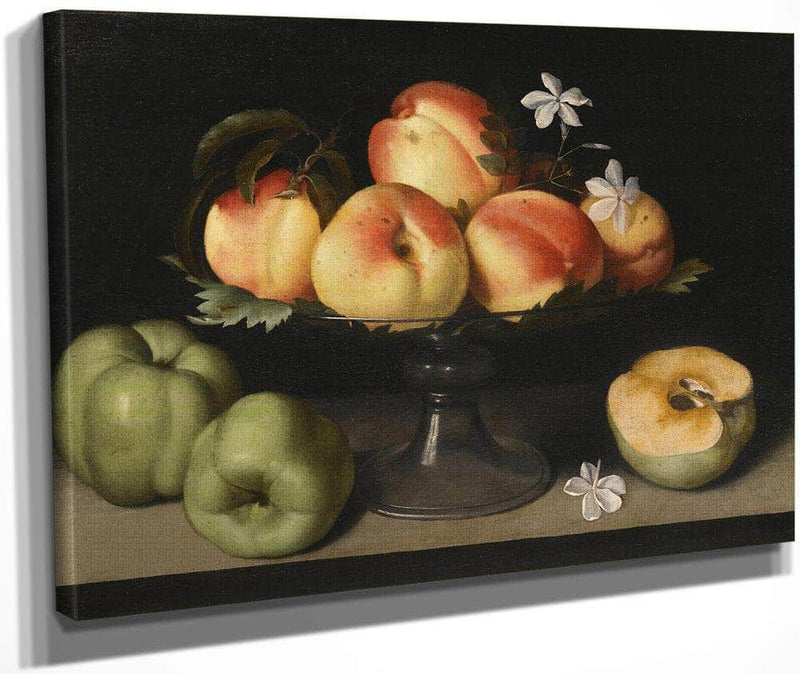 A Crystal Fruit Stand With Peaches Quinces And Jasmine 1607 By Fede Galizia Fine Art Print