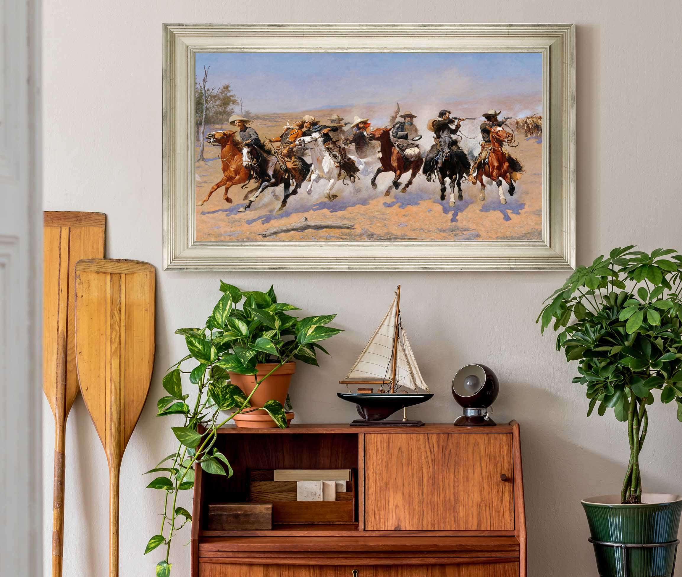 A Dash For The Timber by Frederic Remington Fine Art Print
