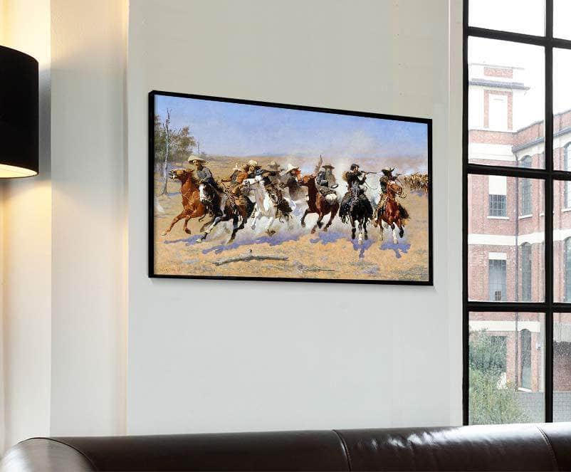 A Dash For The Timber Painting Frederic Remington Canvas Art Fine Art Print