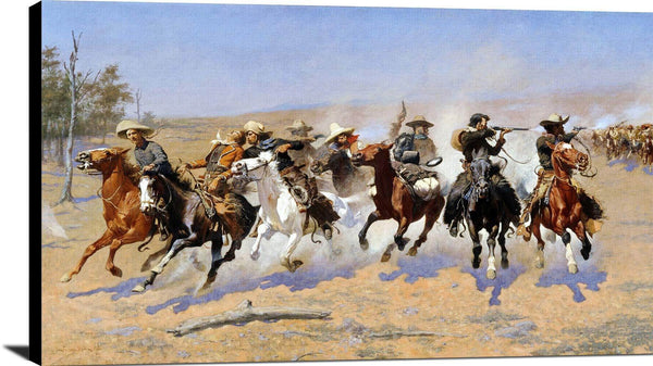 A Dash For The Timber Painting Frederic Remington Canvas Art Fine Art Print